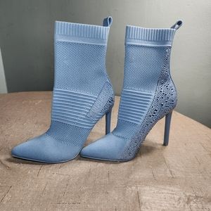 Steve Madden Maxwell Women's Mesh Pointed Toe Ankle Sock blue  Boots size 7M